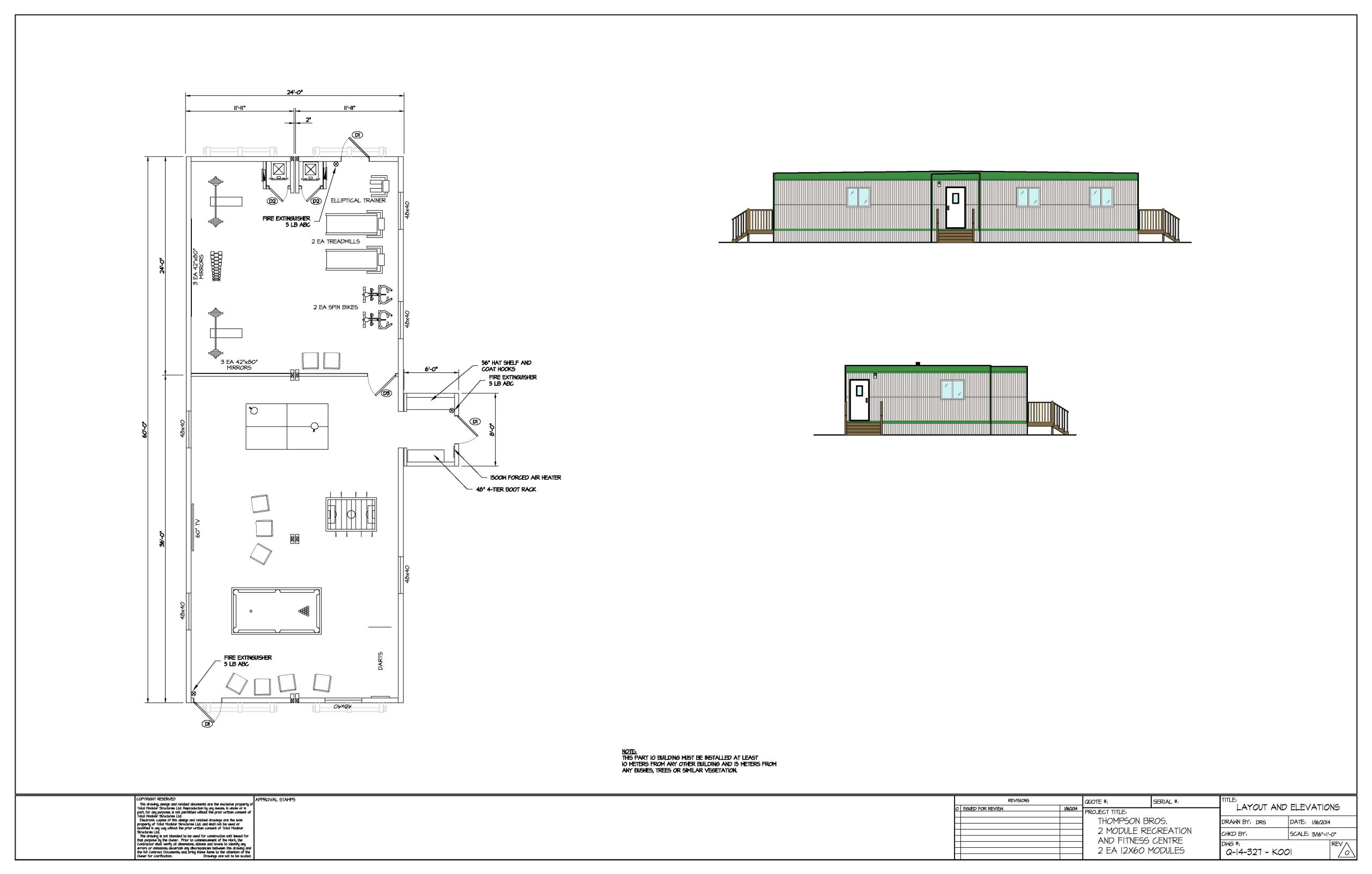 24 X 60 SKIDDED FITNESS/ REC CENTRE